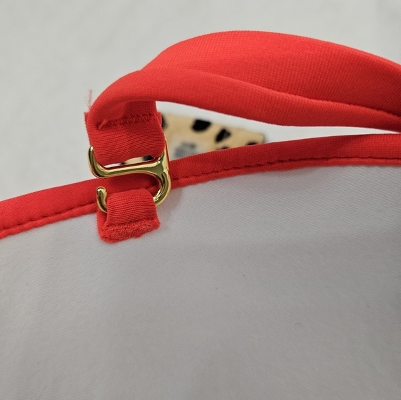 Victoria's‎ Secret 2 Piece Bikini Cheetah Print Orange Colorblock Size 38D A109 - Picture 7 of 11